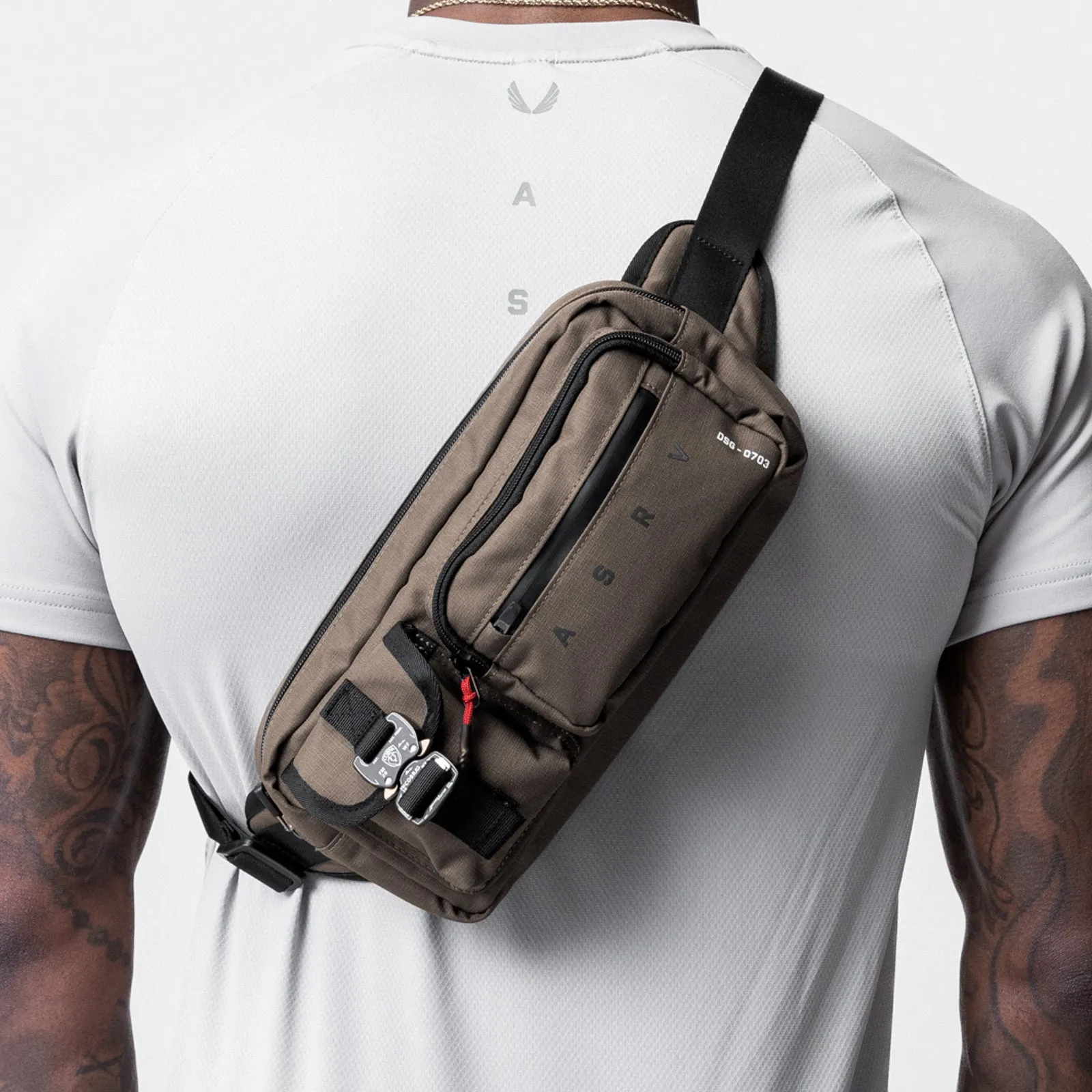 0703. Cordura® Tech Crossbody Pack - Deep Taupe
