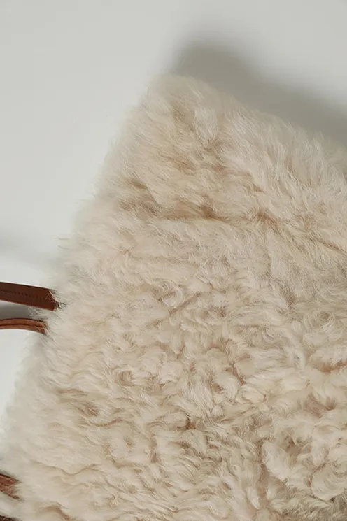 100% Wool Shearling Hobo Tote Bag