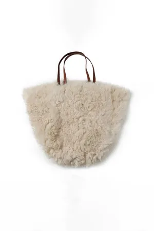 100% Wool Shearling Hobo Tote Bag