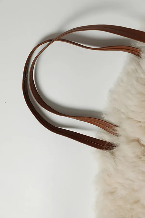 100% Wool Shearling Hobo Tote Bag