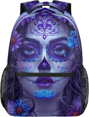 16inch Backpack for Women Men Woman Skull Roll Lightweight Travel Back packs Waterproof Carry On Bag Daypack Gym Rucksack Heavy Duty Backpack for Work Traveling Sports Luggage Outdoor
