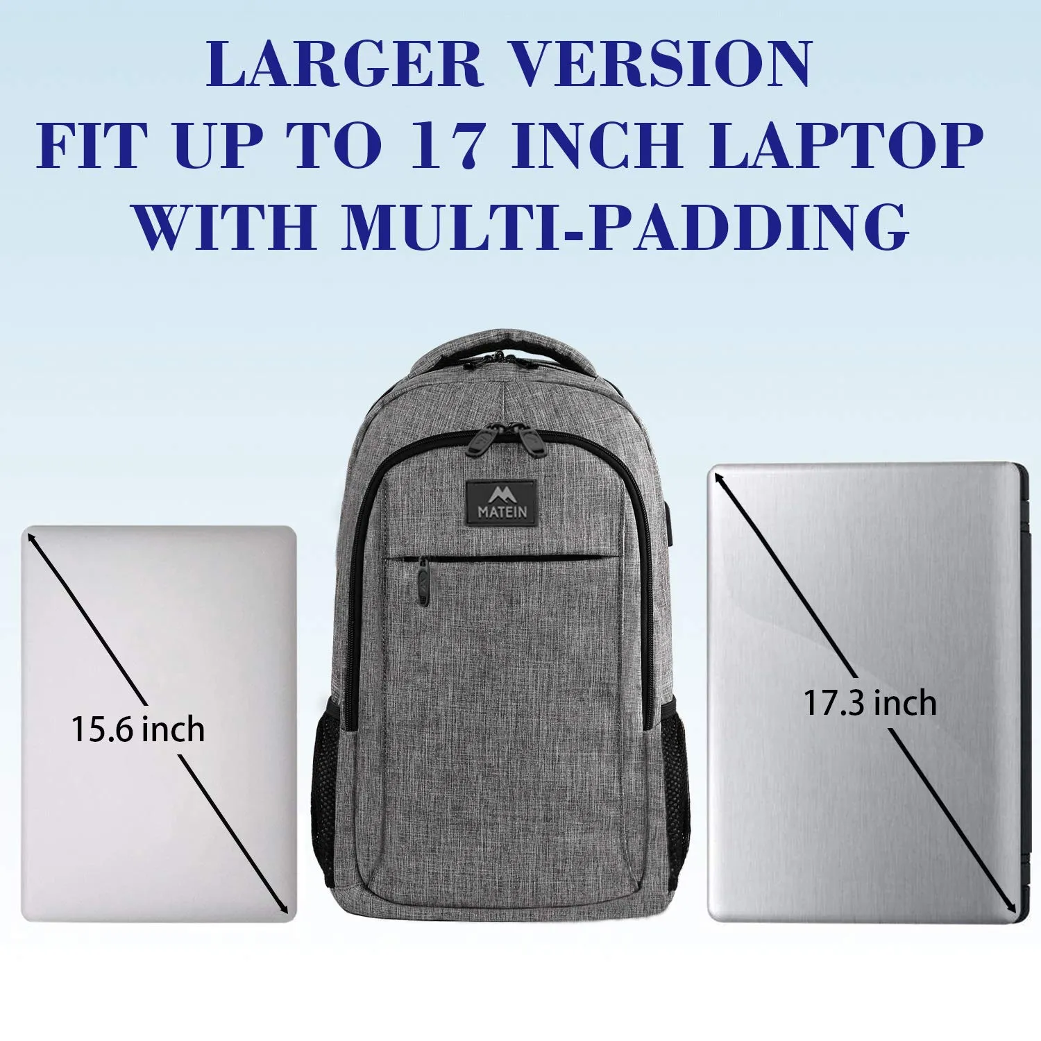 17 Inch Laptop Backpack, MATEIN TSA Large Backpack for Travel and Business with USB Charger Port, Water Resistant Big Flight Approved Weekender Carry-On Backpack