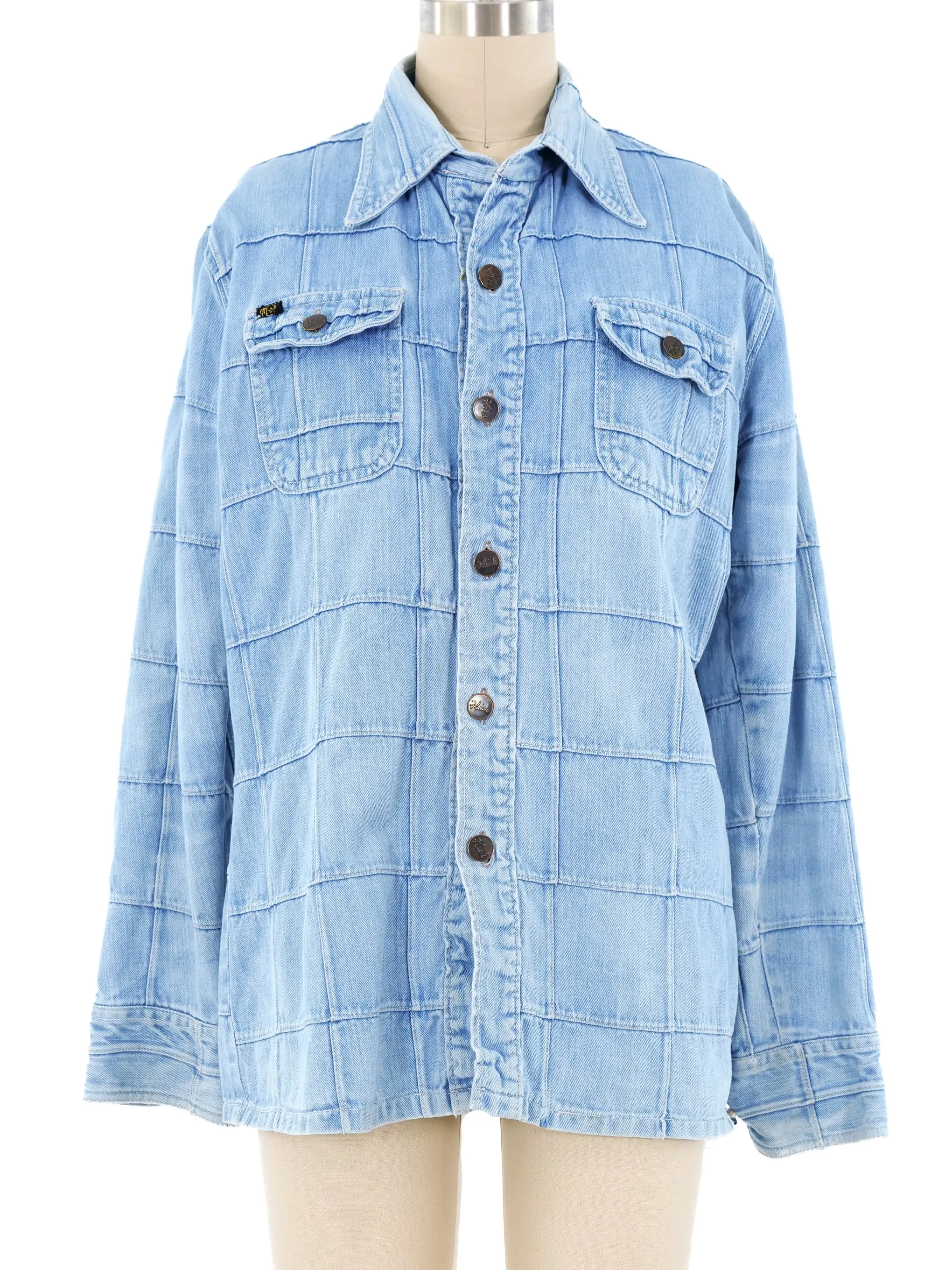 1970's Patchwork Denim Shirt