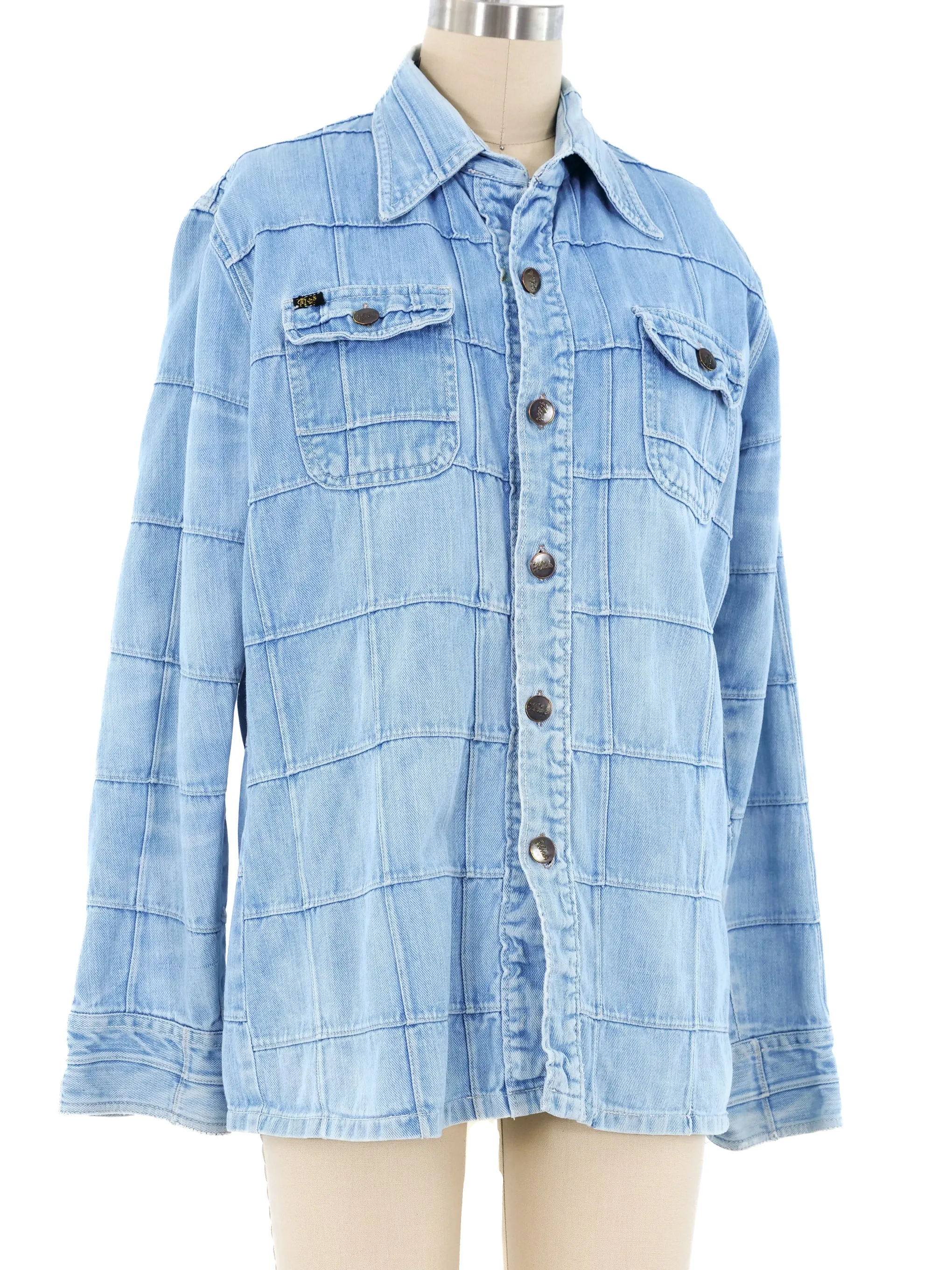 1970's Patchwork Denim Shirt