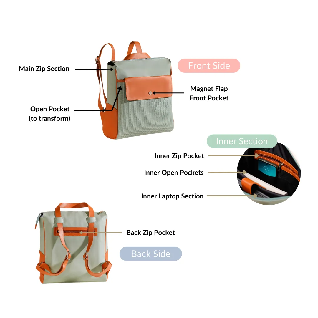 2-In-1 Convertible Tote Bag And Backpack