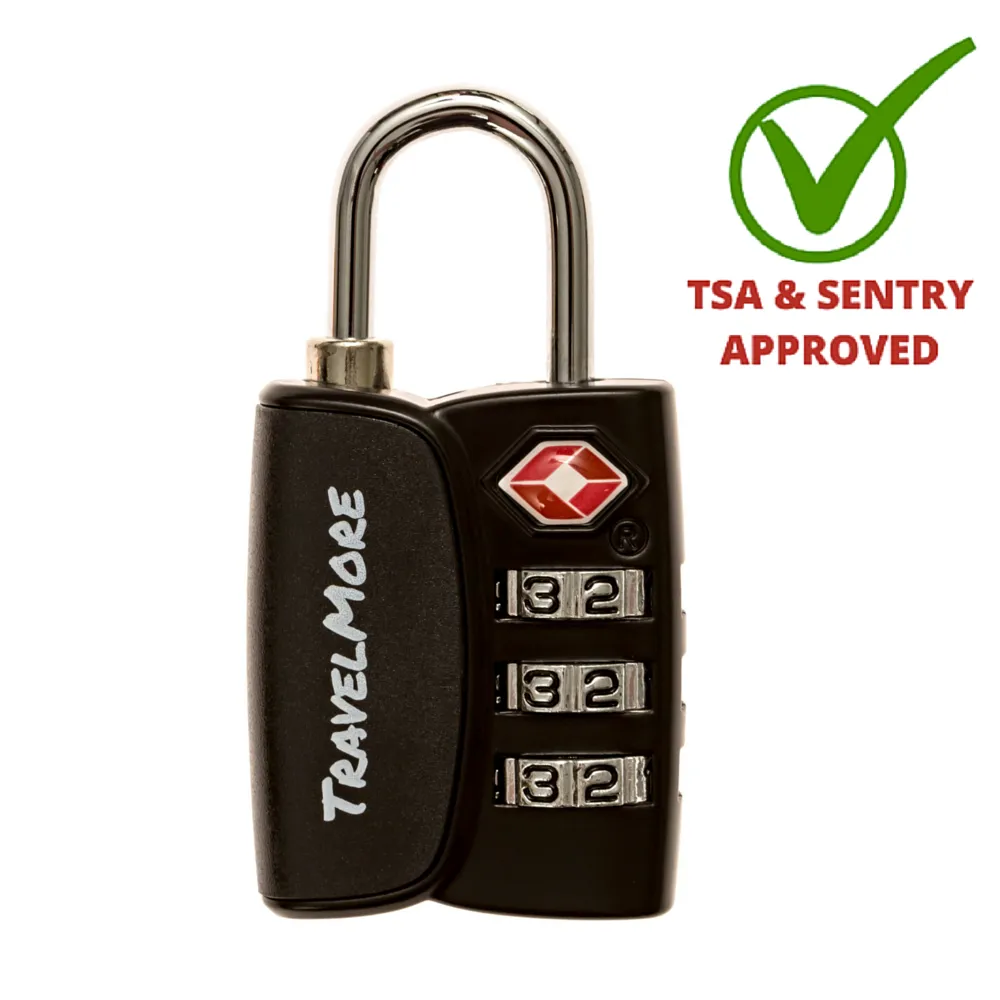 2 Pack TSA Approved Luggage Lock With Search Indicator - 2 Black Travel Locks