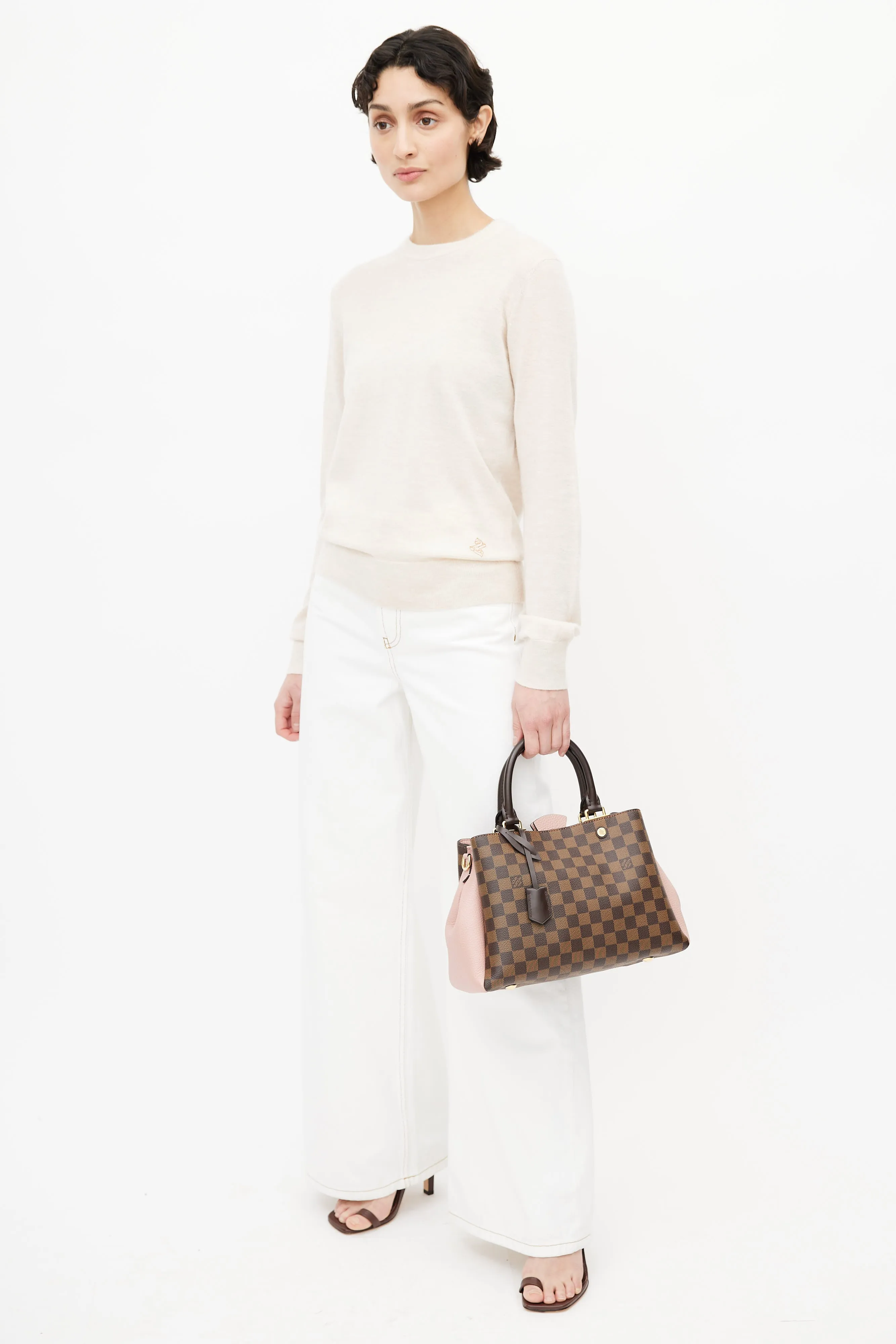 2019 Brown & Pink Damier Ebene Brittany Shoulder Bag