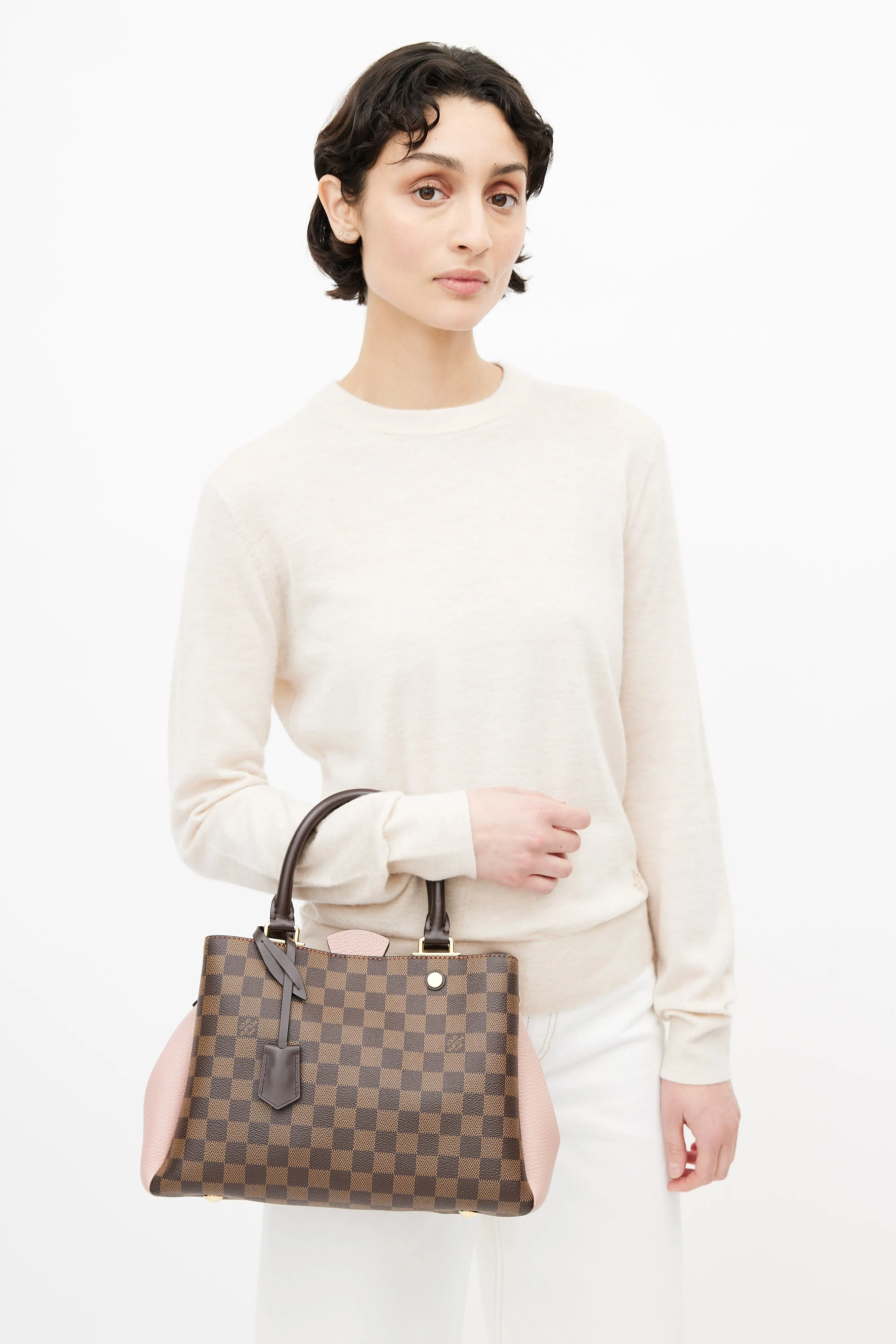 2019 Brown & Pink Damier Ebene Brittany Shoulder Bag