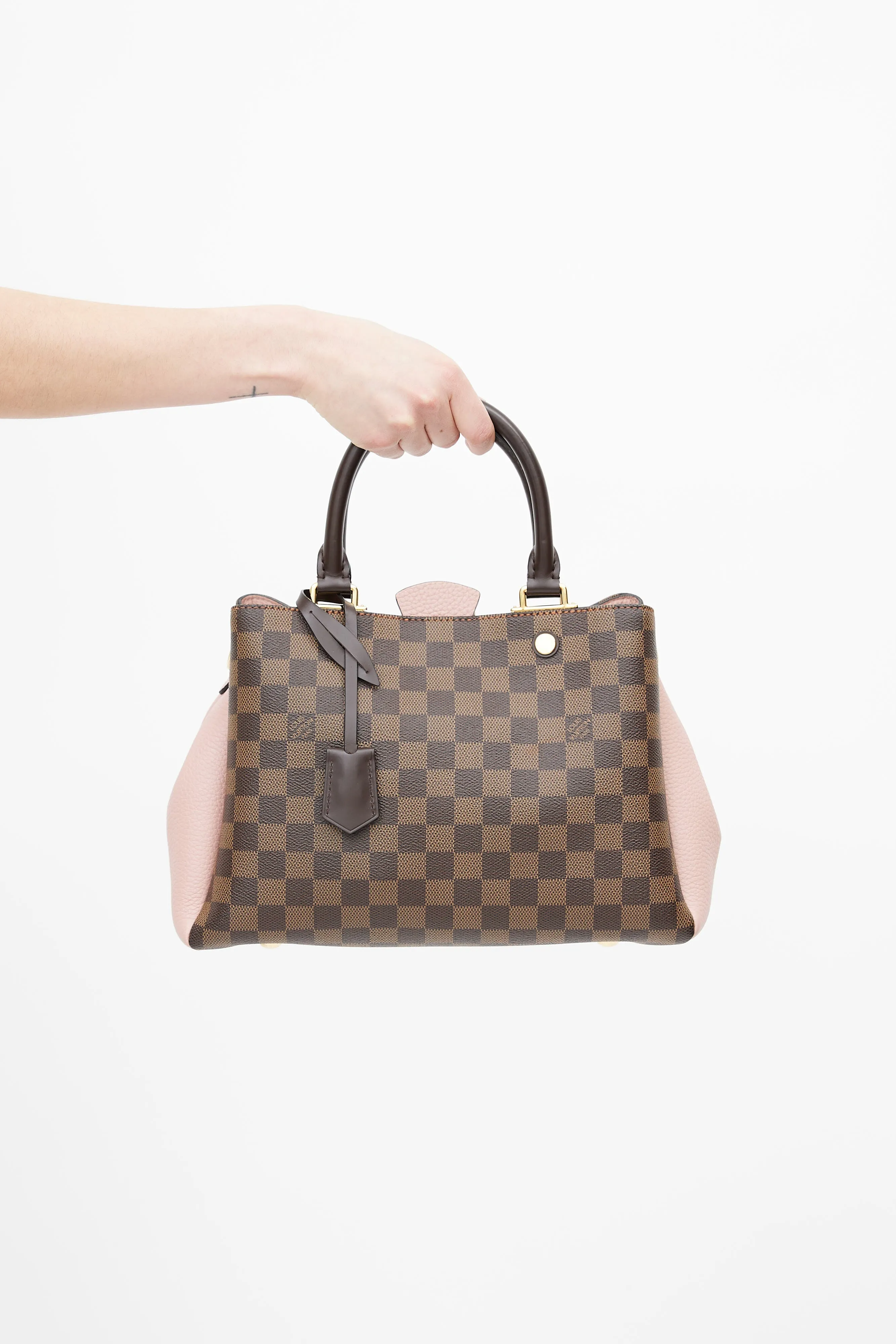 2019 Brown & Pink Damier Ebene Brittany Shoulder Bag