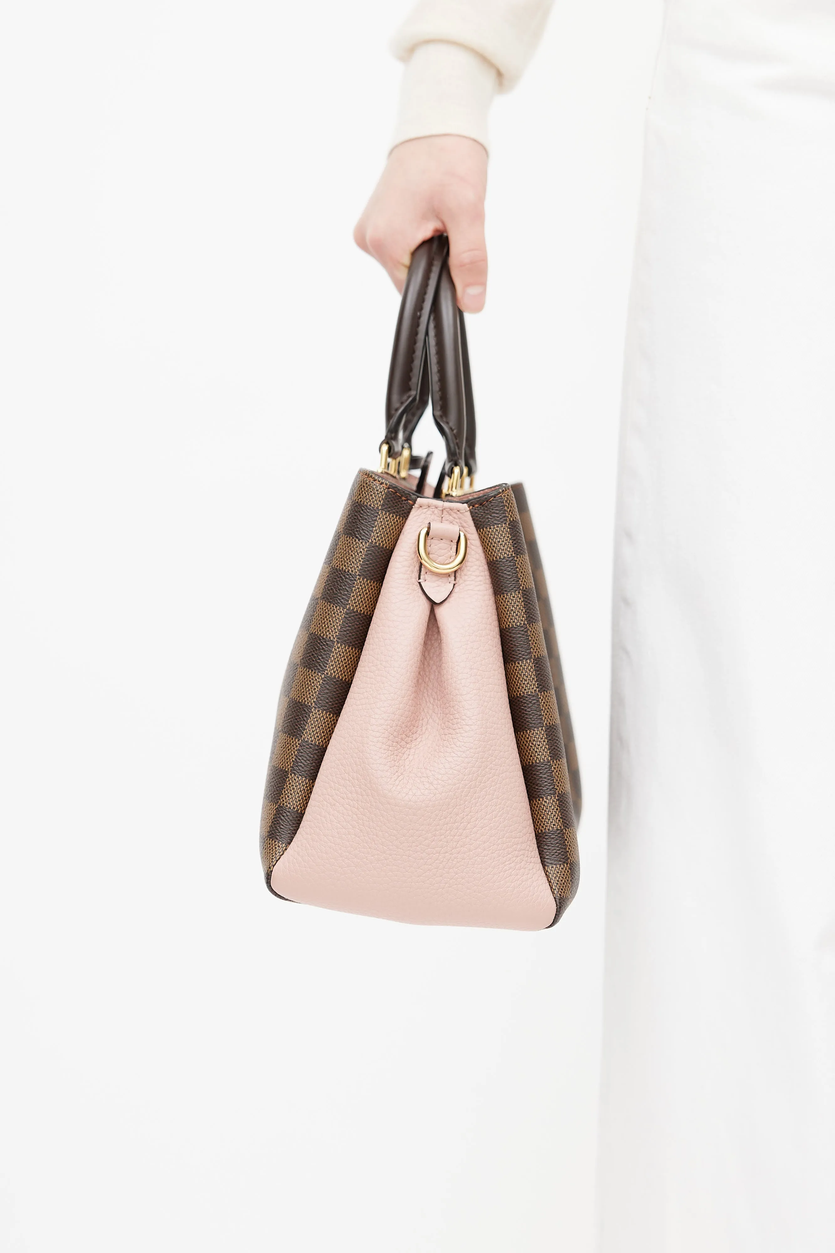 2019 Brown & Pink Damier Ebene Brittany Shoulder Bag