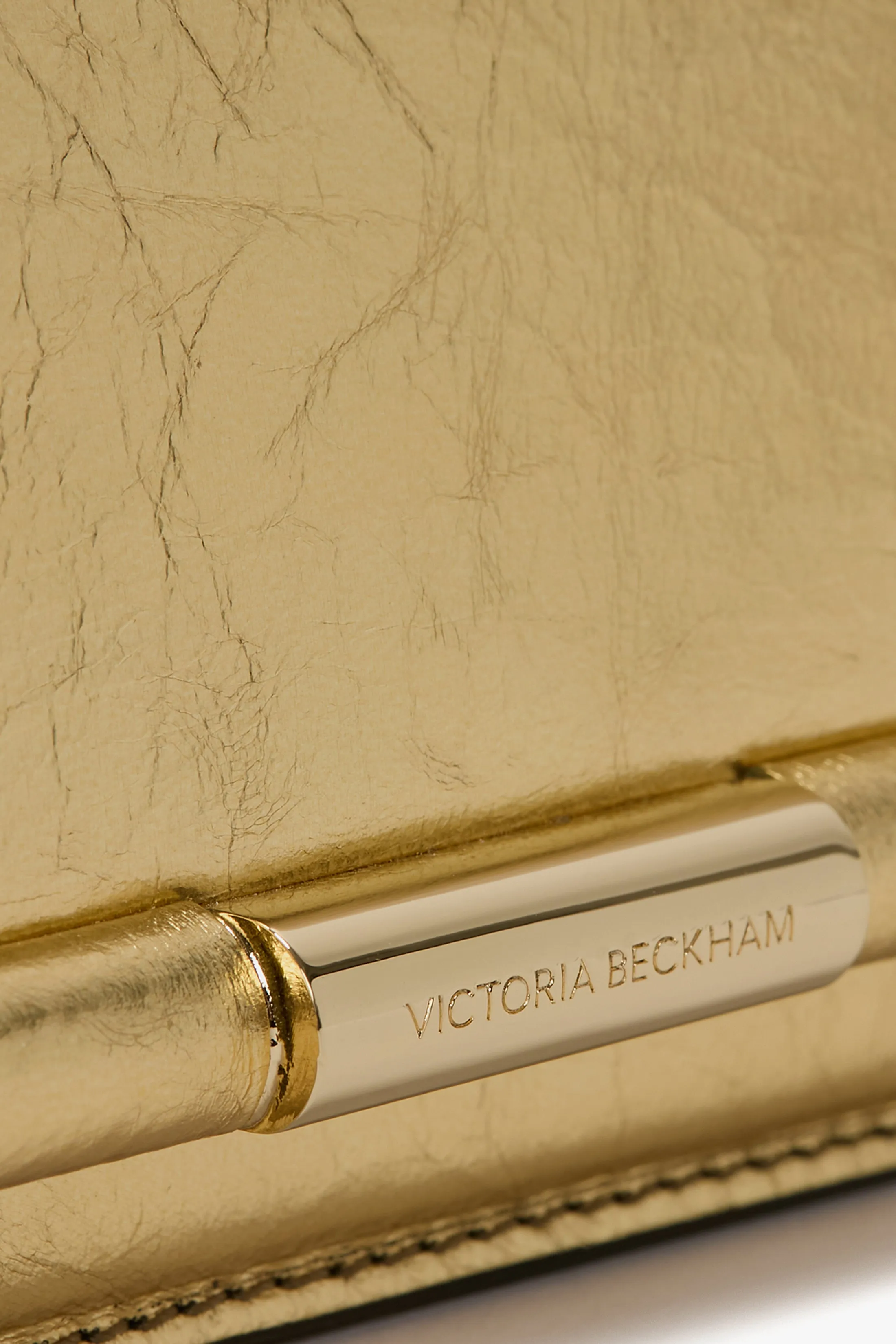 202 Clutch Bag In Gold Distressed Leather