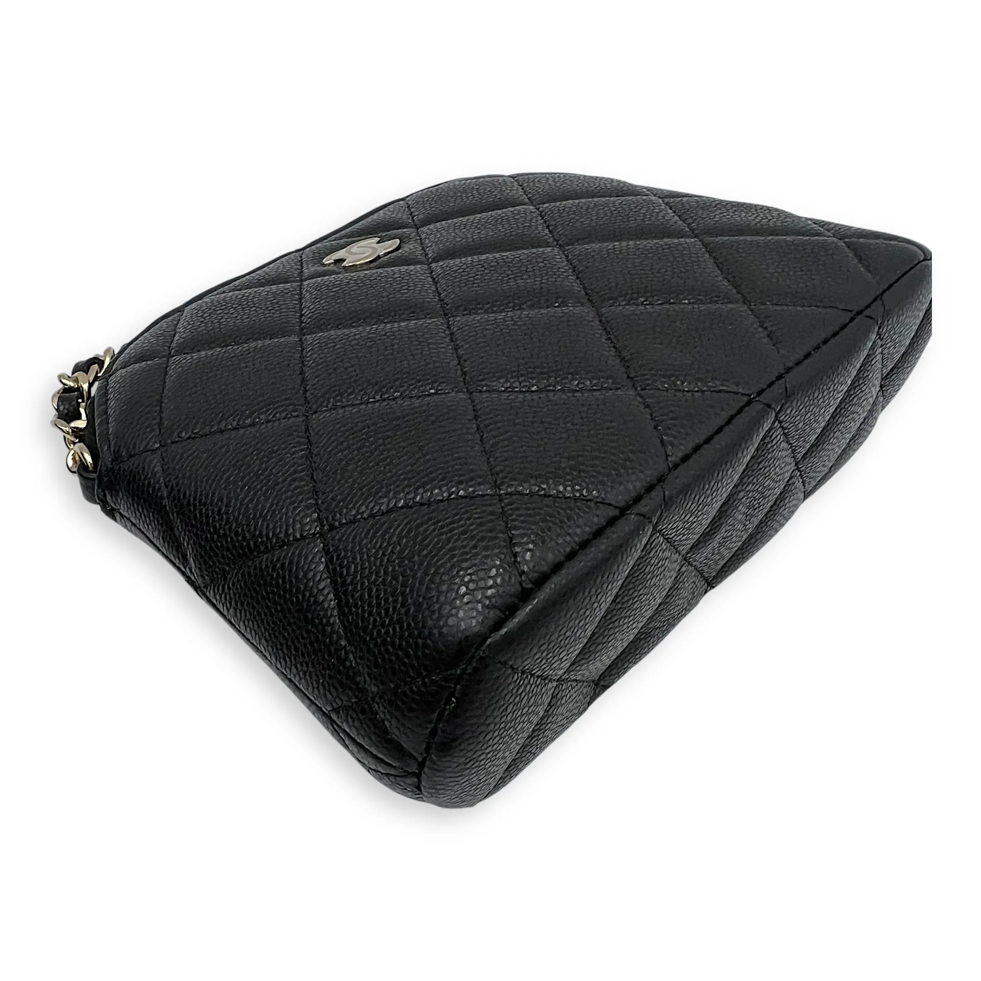 24S Quilted Crossbody Bag Mini Black in Caviar Leather, Gold hardware
