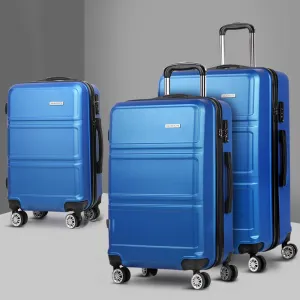 3 Piece Lightweight Hard Suit Case Luggage Navy