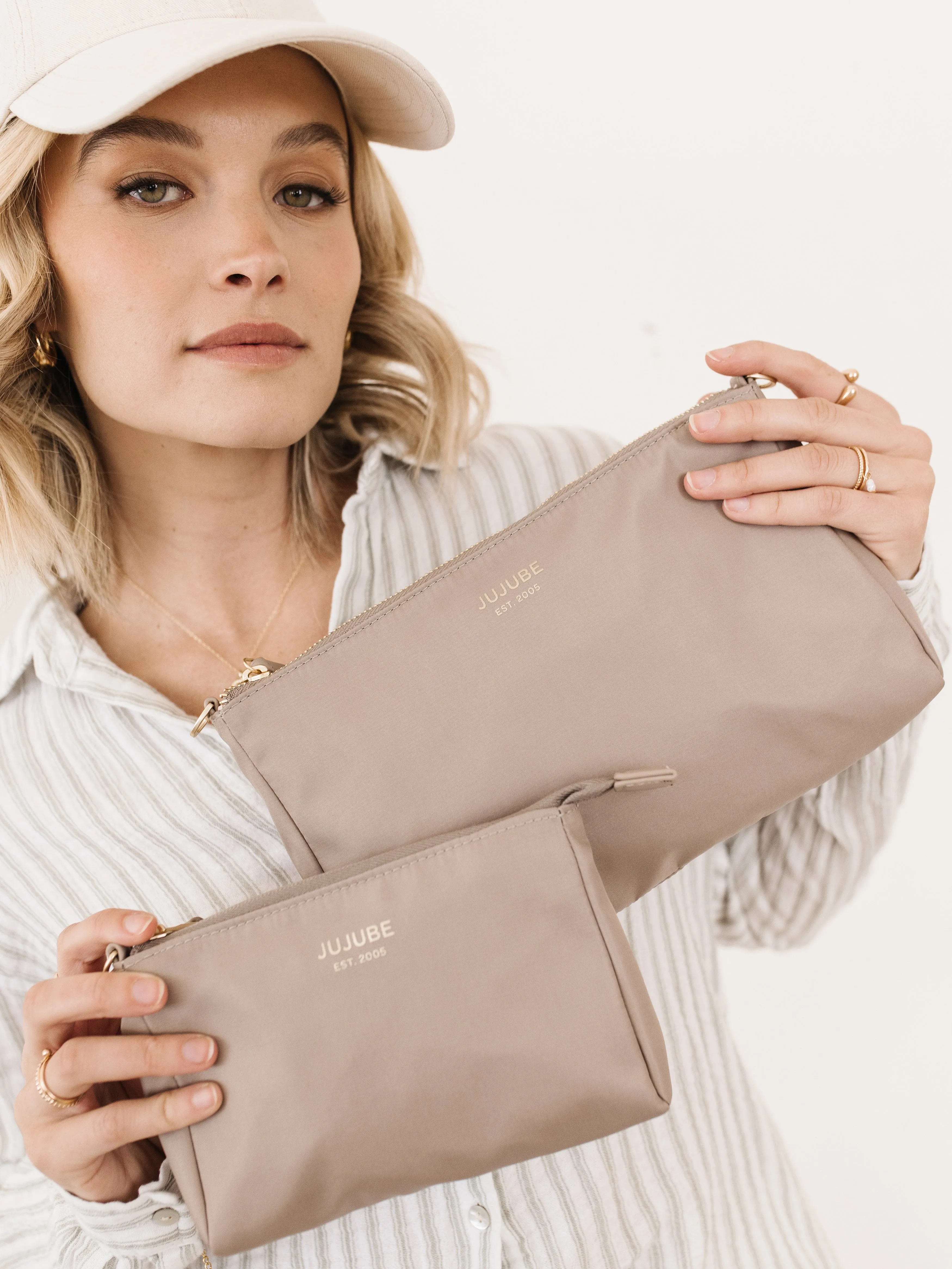 3-Piece Pouch Clutch Purse Set | Taupe