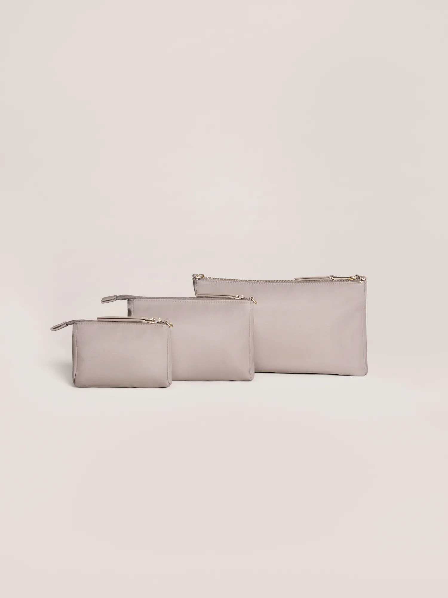 3-Piece Pouch Clutch Purse Set | Taupe