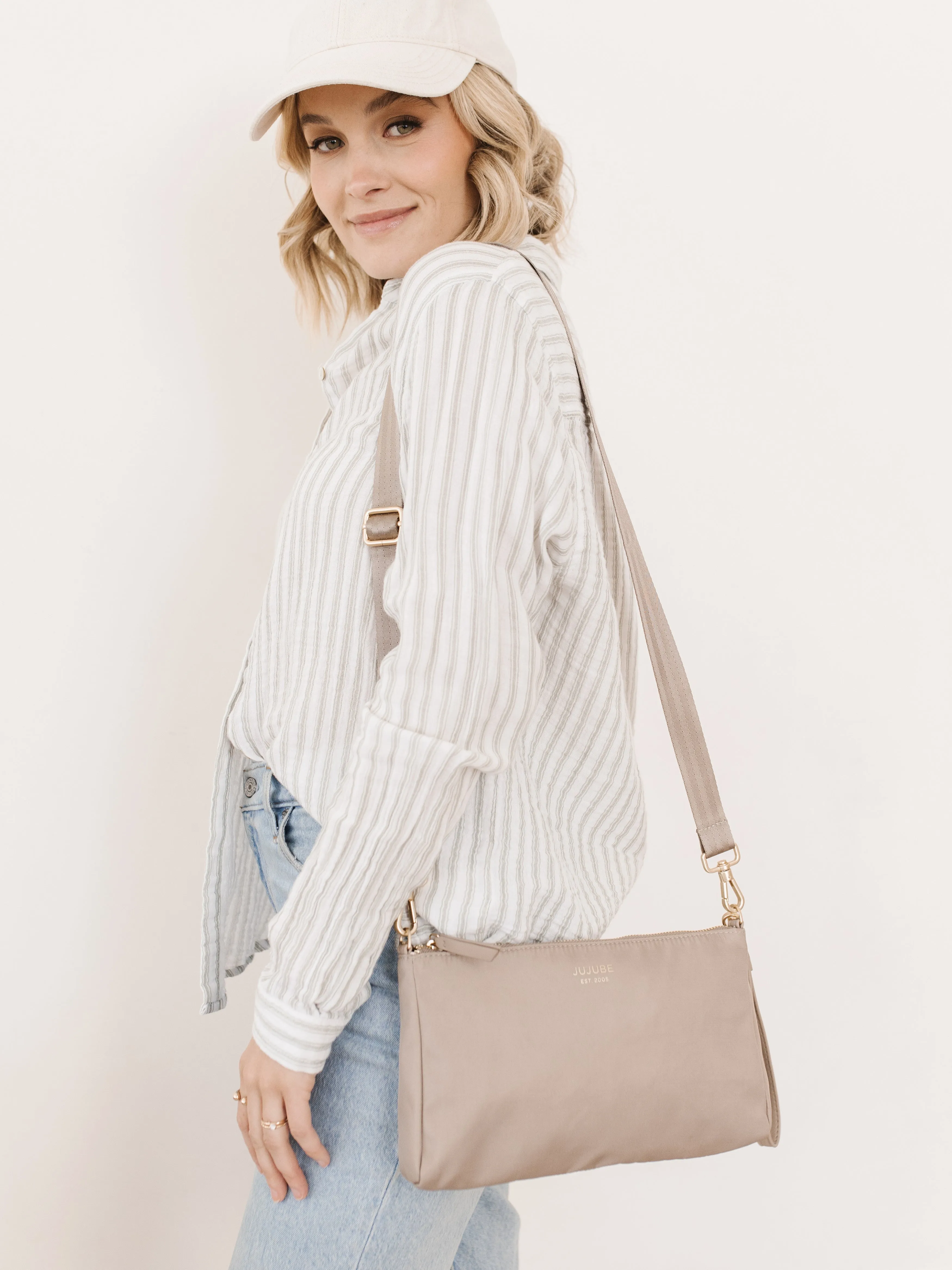 3-Piece Pouch Clutch Purse Set | Taupe