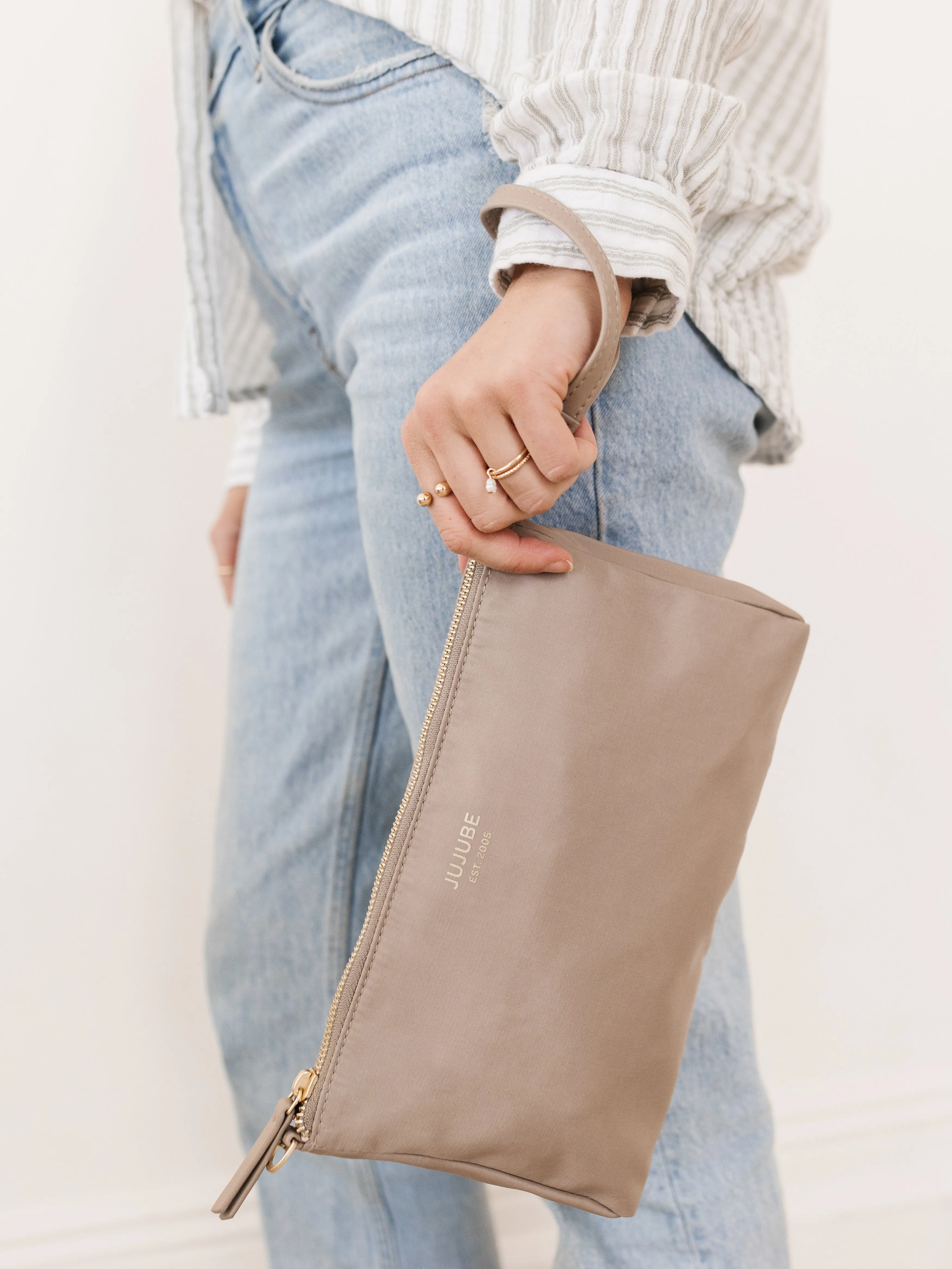 3-Piece Pouch Clutch Purse Set | Taupe