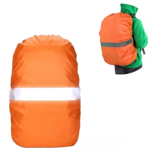 (35L) Reflective Backpack Rain Cover Satchel Safety Cape - Orange