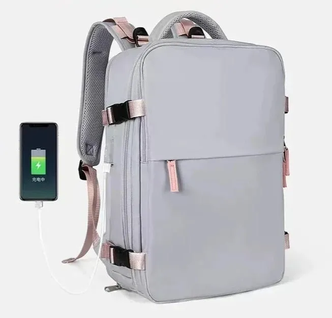 35L Travel Backpack Women Laptop Business Backpacks Multifunctional USB Charging with Shoes Pocket