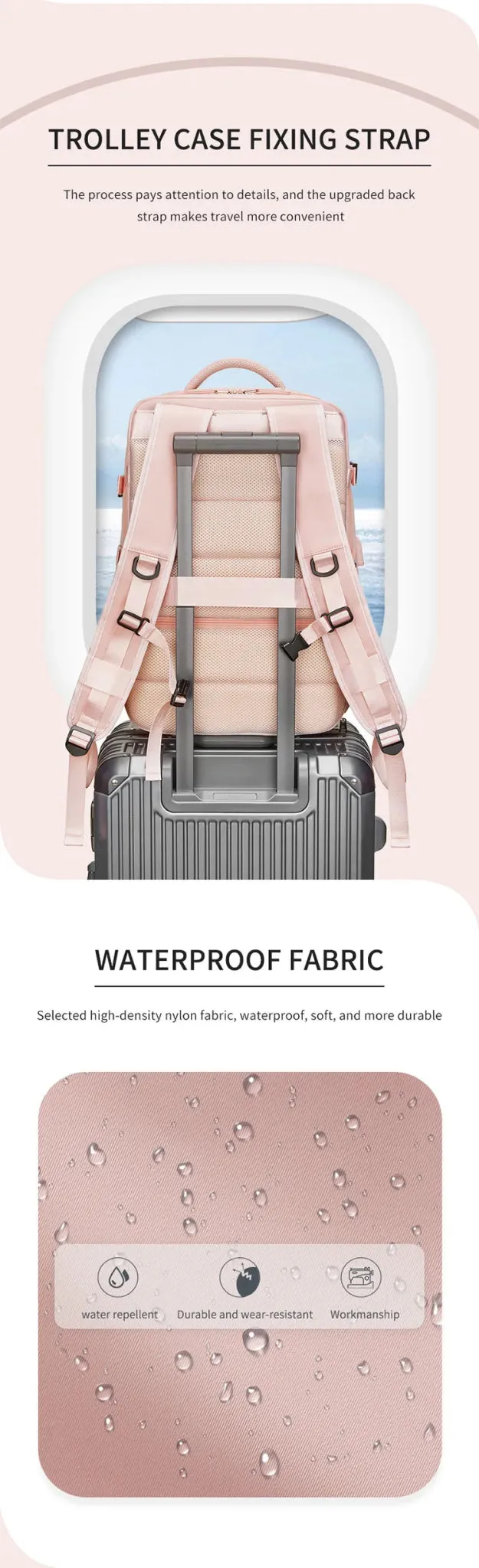 35L Travel Backpack Women Laptop Business Backpacks Multifunctional USB Charging with Shoes Pocket