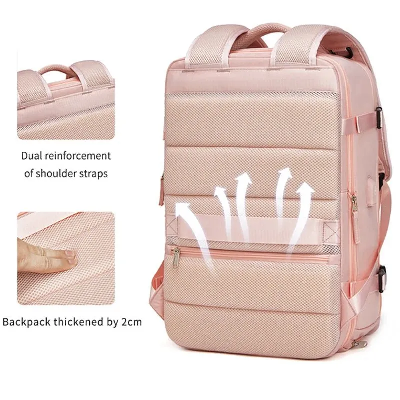 35L Travel Backpack Women Laptop Business Backpacks Multifunctional USB Charging with Shoes Pocket