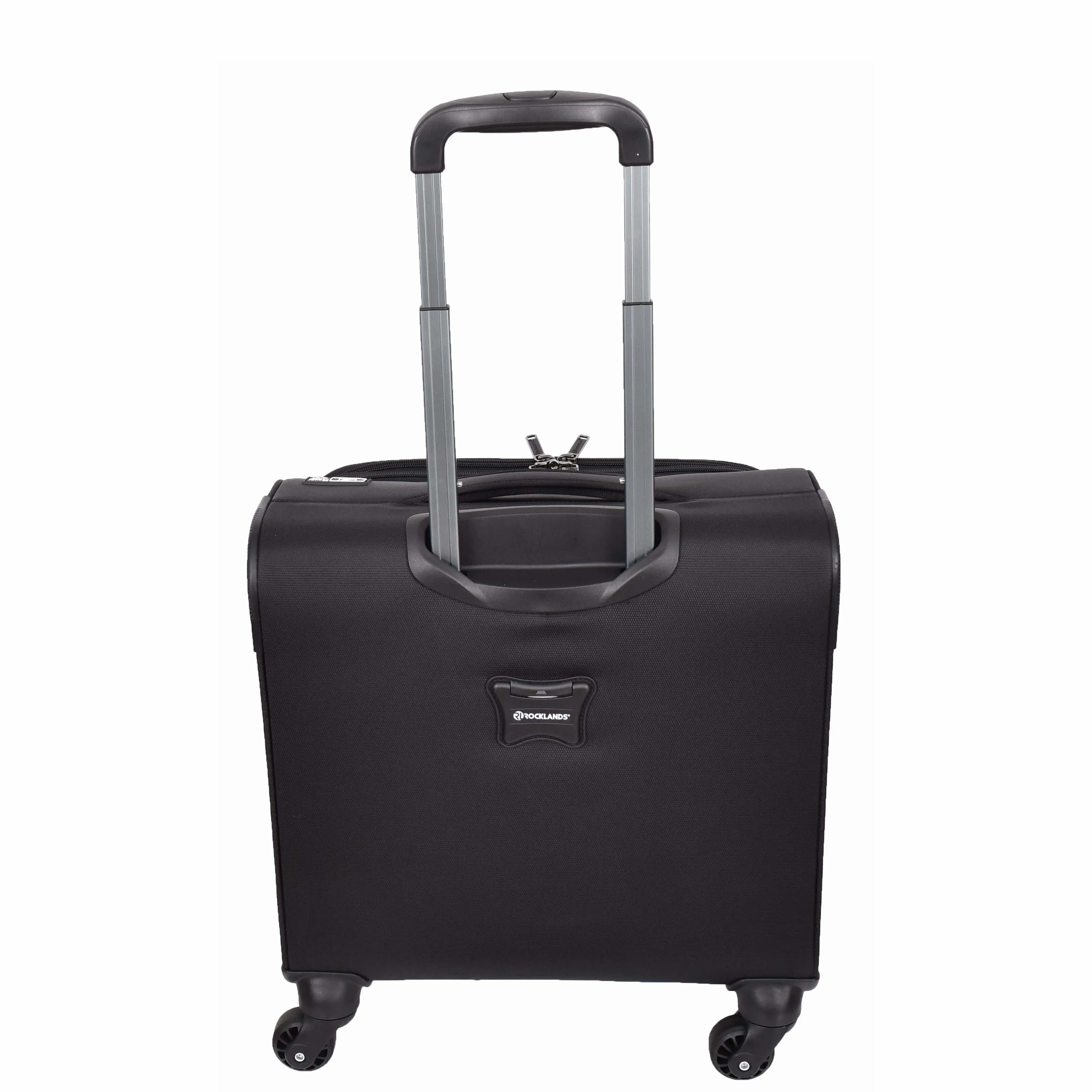 4 Wheel Pilot Case Multi Pockets For Laptop Documents Business Travel Bag Shuttle Black