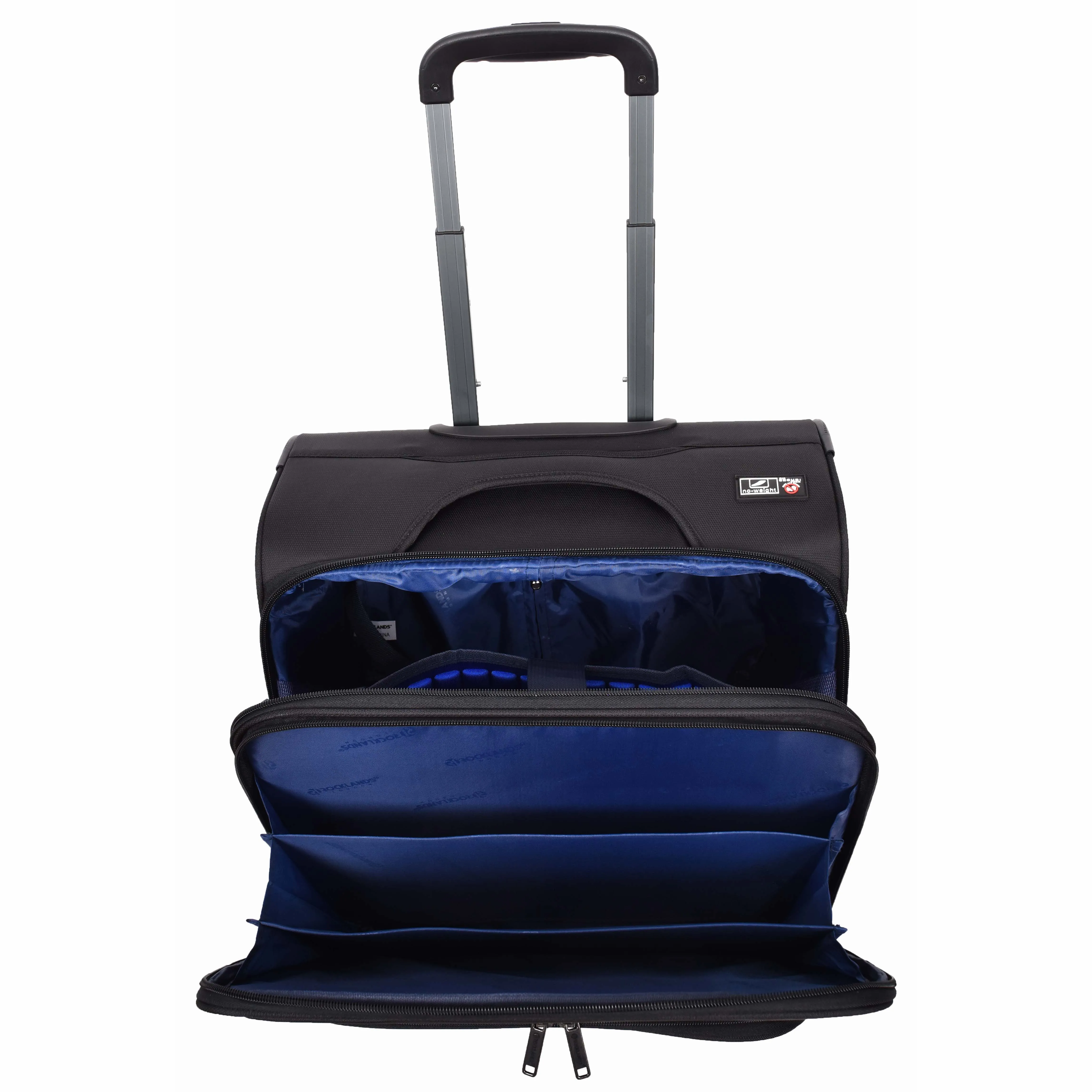 4 Wheel Pilot Case Multi Pockets For Laptop Documents Business Travel Bag Shuttle Black