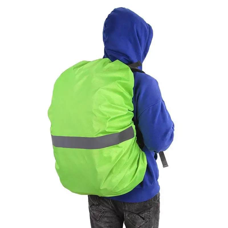 (45L) Reflective Backpack Rain Cover Satchel Safety Cape - Neon Green