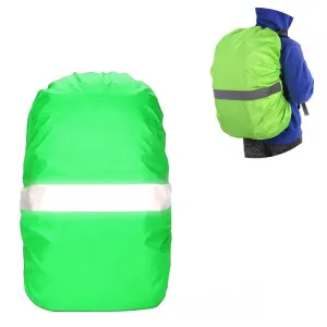 (45L) Reflective Backpack Rain Cover Satchel Safety Cape - Neon Green