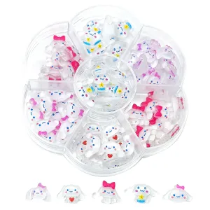 50 PCS Kawaii Nail Art Charms 3D Cute Dog Resin Jelly Gummy Sweet Candy Slime Making Ornament Nail Decoration Accessories for DIY