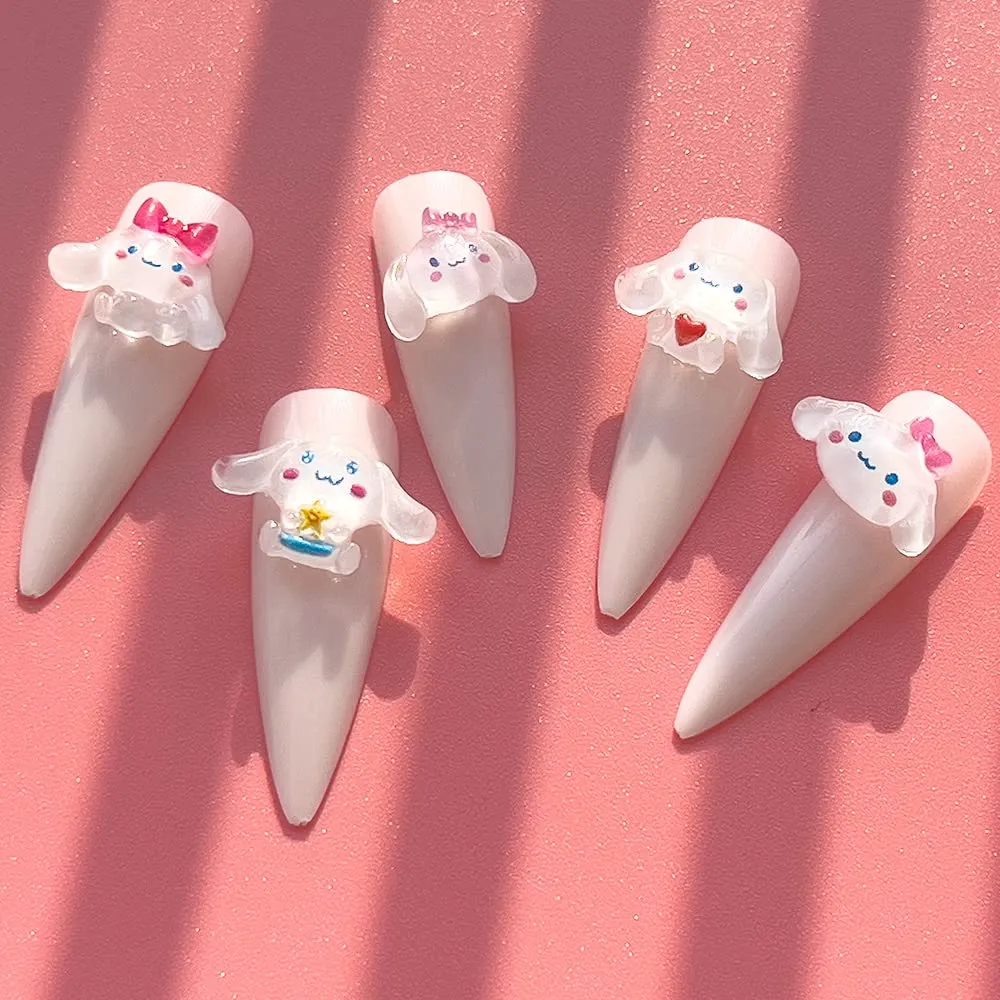 50 PCS Kawaii Nail Art Charms 3D Cute Dog Resin Jelly Gummy Sweet Candy Slime Making Ornament Nail Decoration Accessories for DIY
