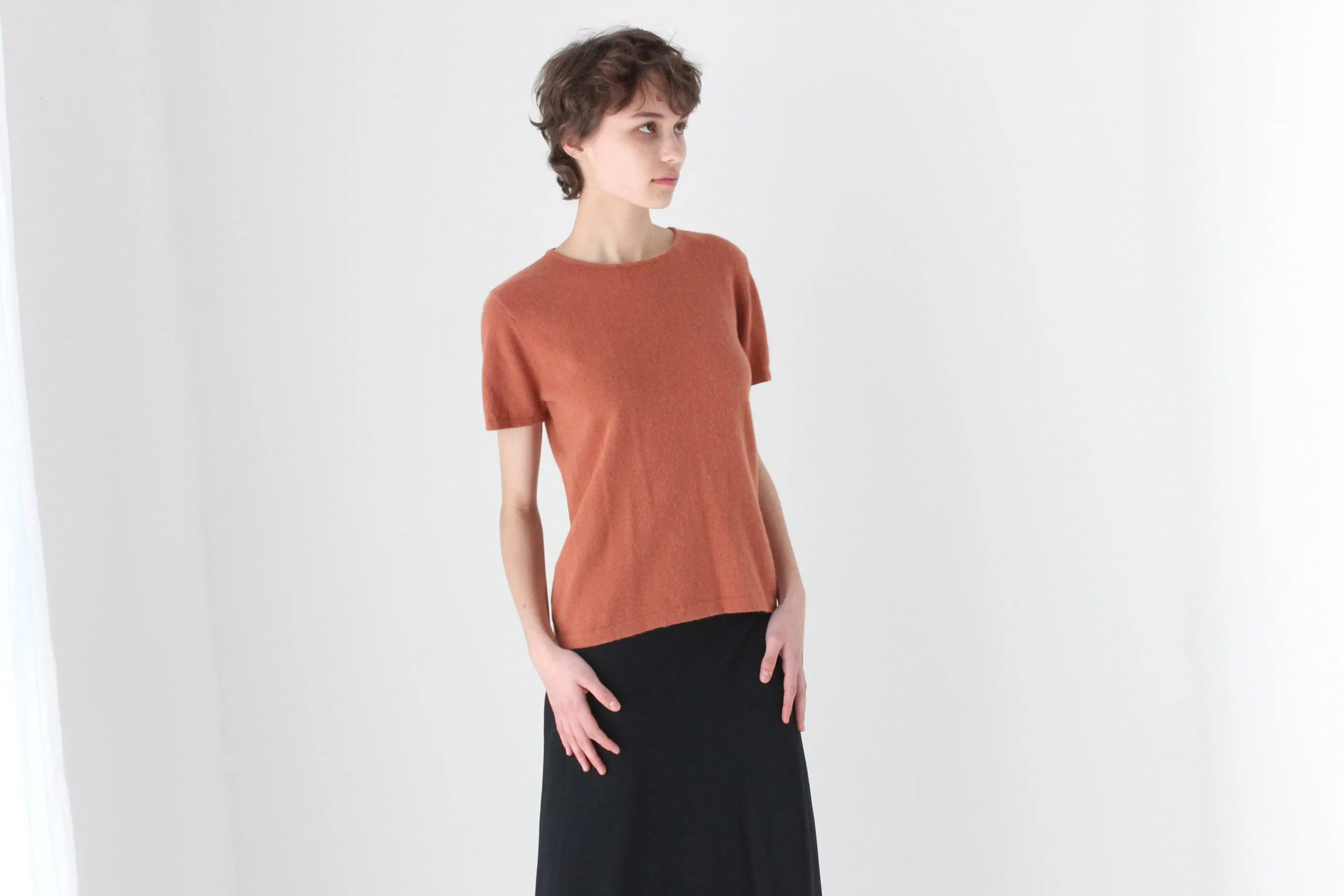 80s Designer Angora Wool Sweater Tee