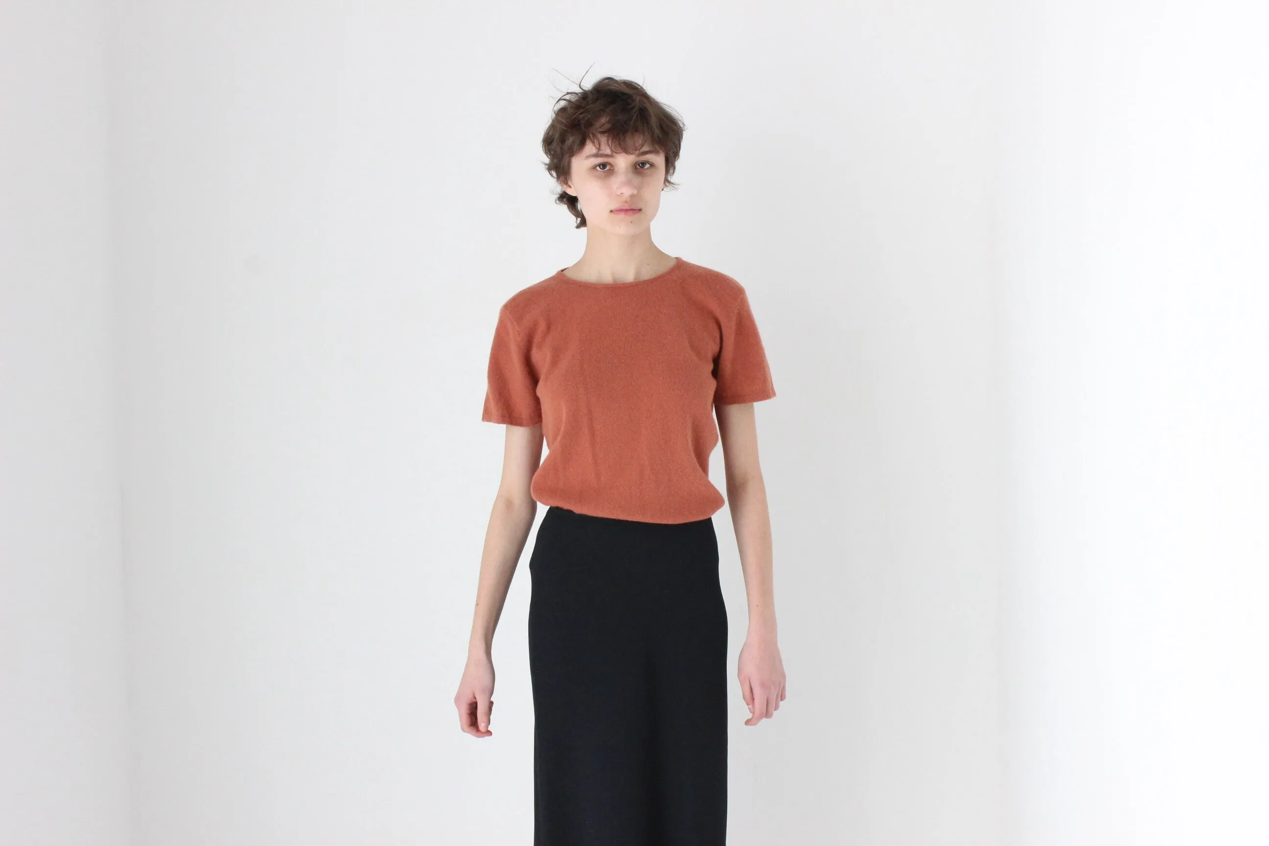 80s Designer Angora Wool Sweater Tee