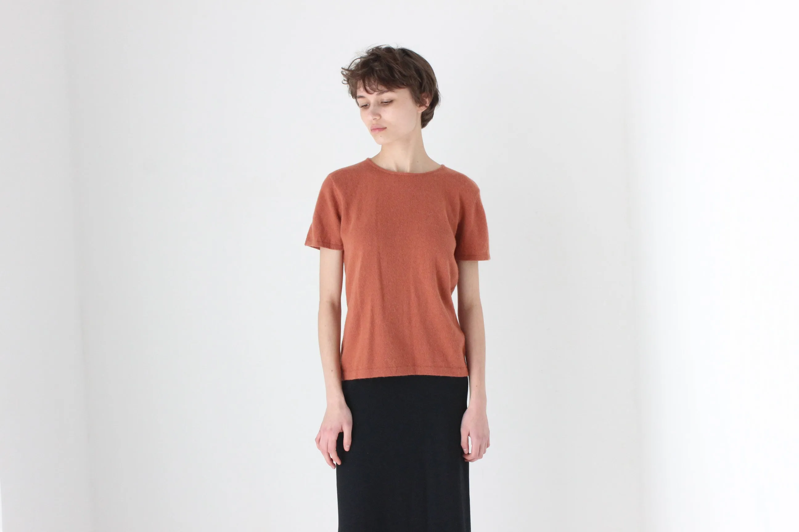 80s Designer Angora Wool Sweater Tee
