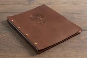 A4 Leather Exposed Screw Post Portfolio