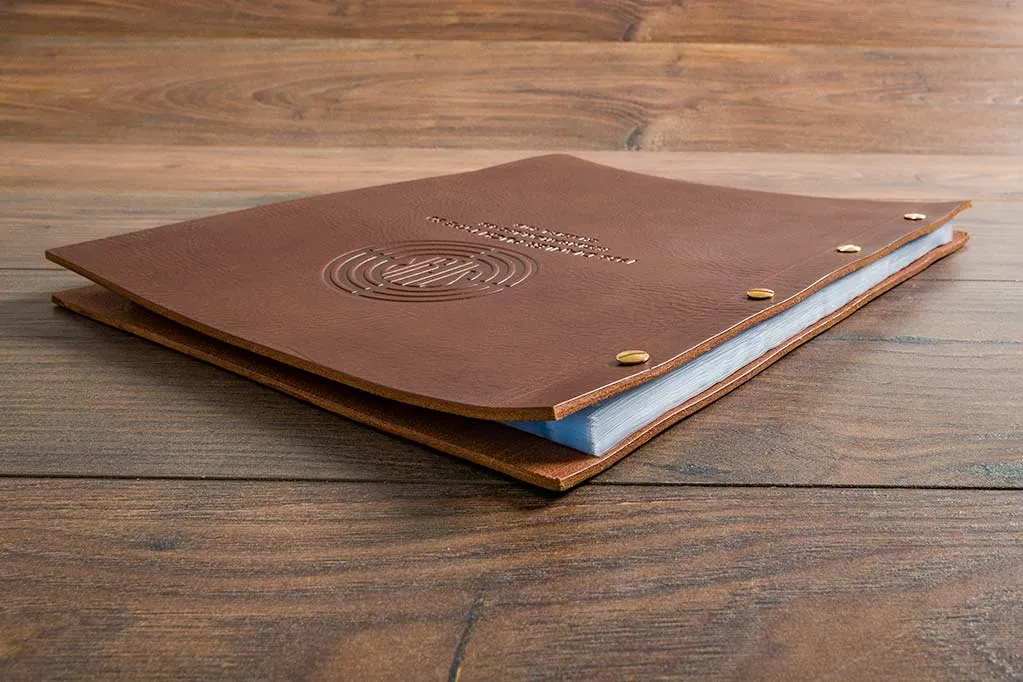 A4 Leather Exposed Screw Post Portfolio