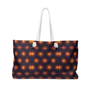 Abstract Orange Pattern Oversized Polyester Weekender