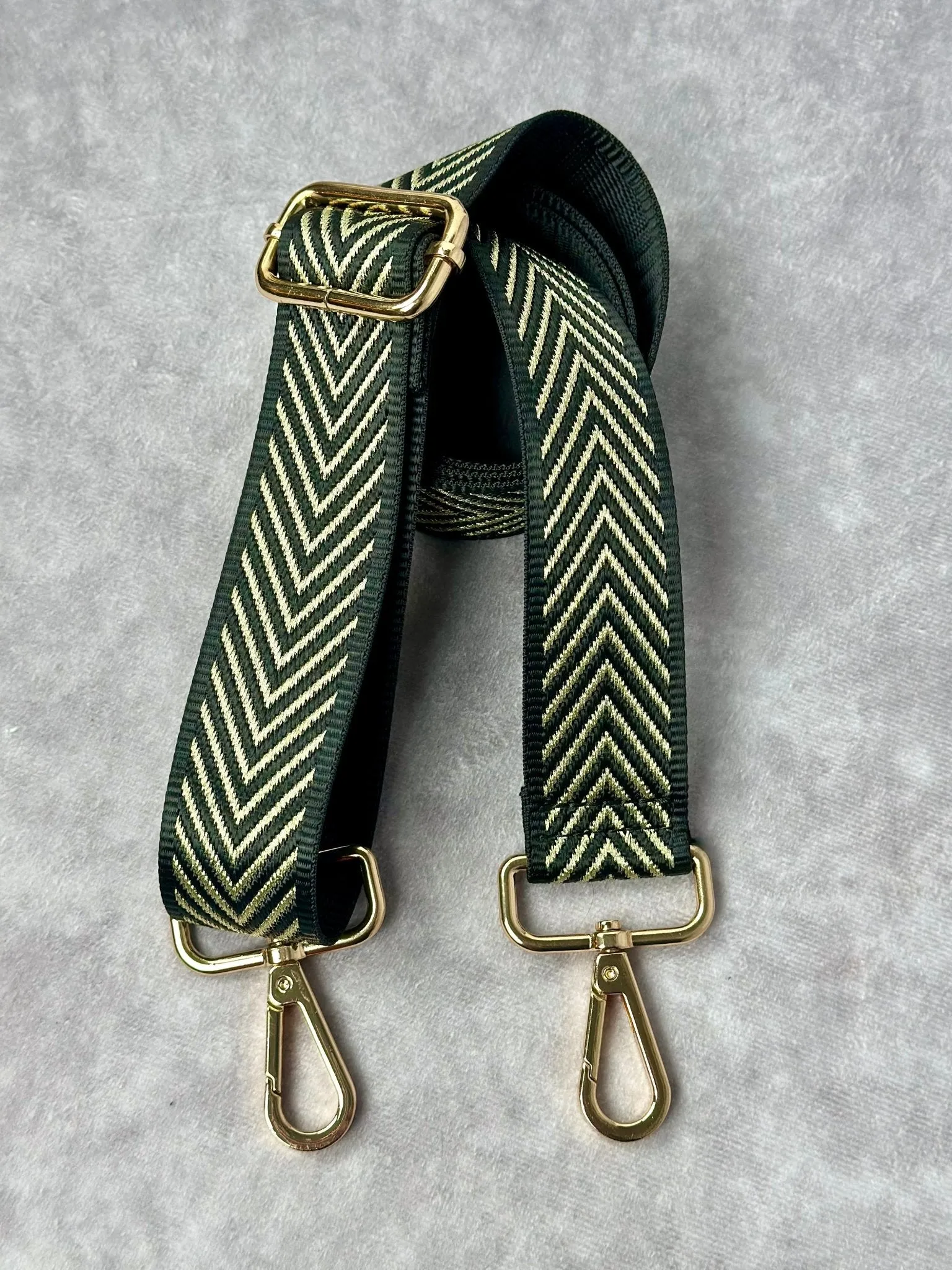 Adjustable Crossbody Strap - Black and Gold