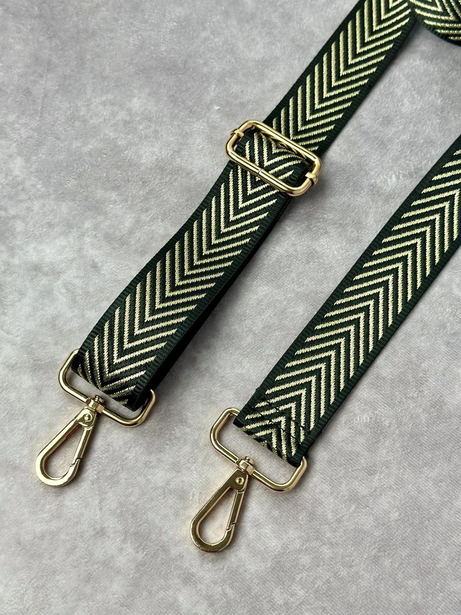 Adjustable Crossbody Strap - Black and Gold