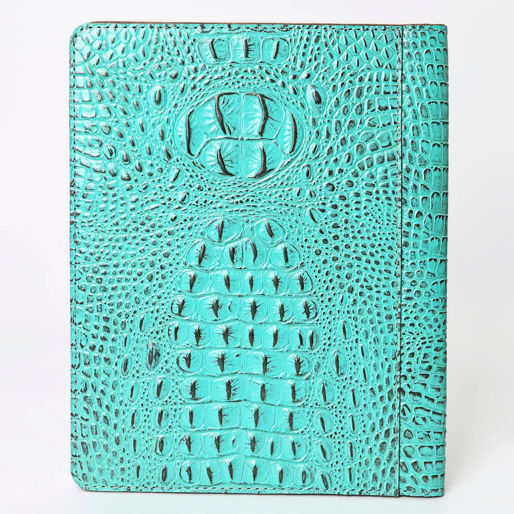 American Darling Portfolio Bag Hand Tooled Crocodile embossed Genuine Leather women bag western handbag purse