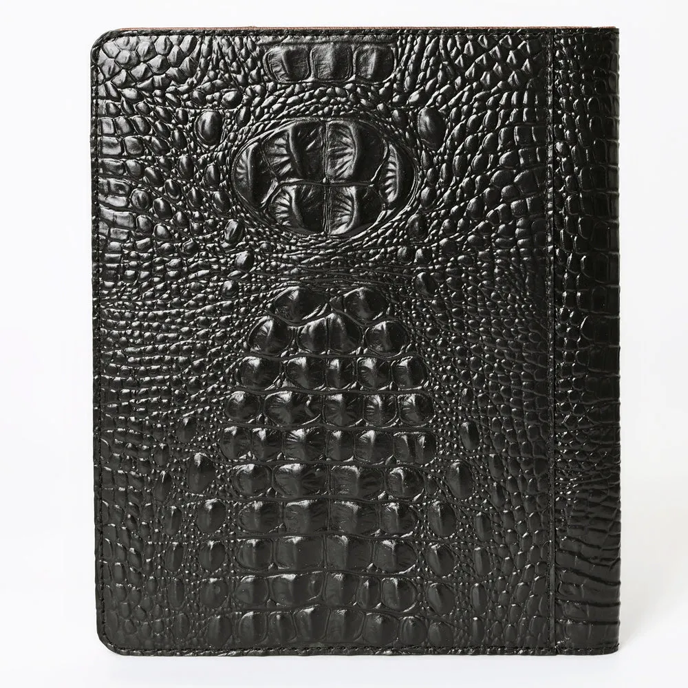 American Darling Portfolio Bag Hand Tooled Crocodile embossed Genuine Leather women bag western handbag purse