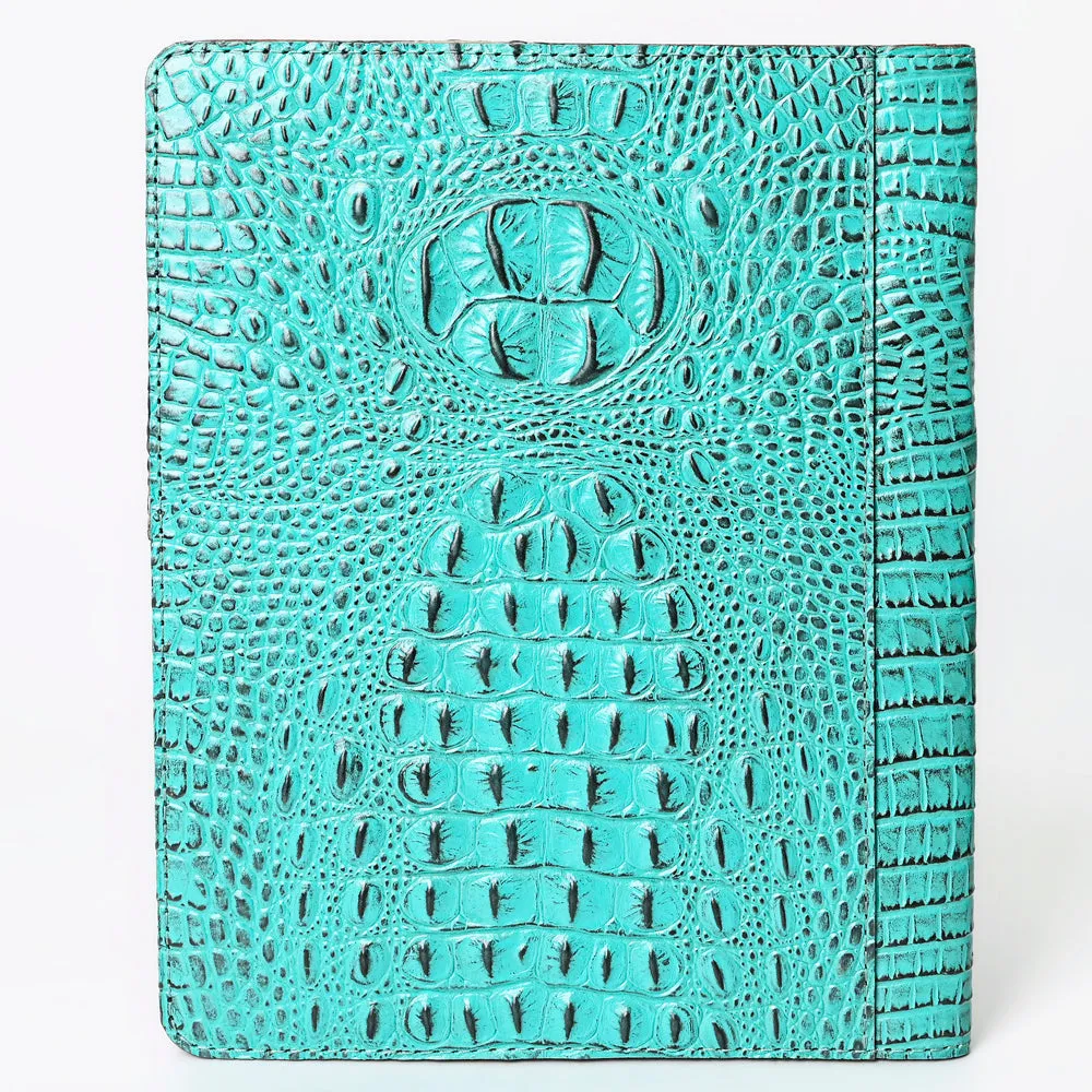 American Darling Portfolio Bag Hand Tooled Crocodile embossed Genuine Leather women bag western handbag purse