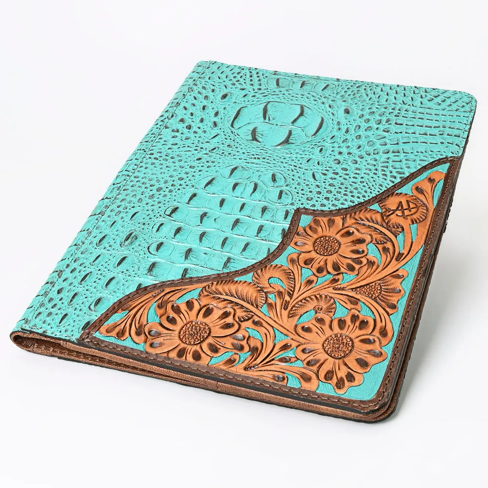 American Darling Portfolio Bag Hand Tooled Crocodile embossed Genuine Leather women bag western handbag purse