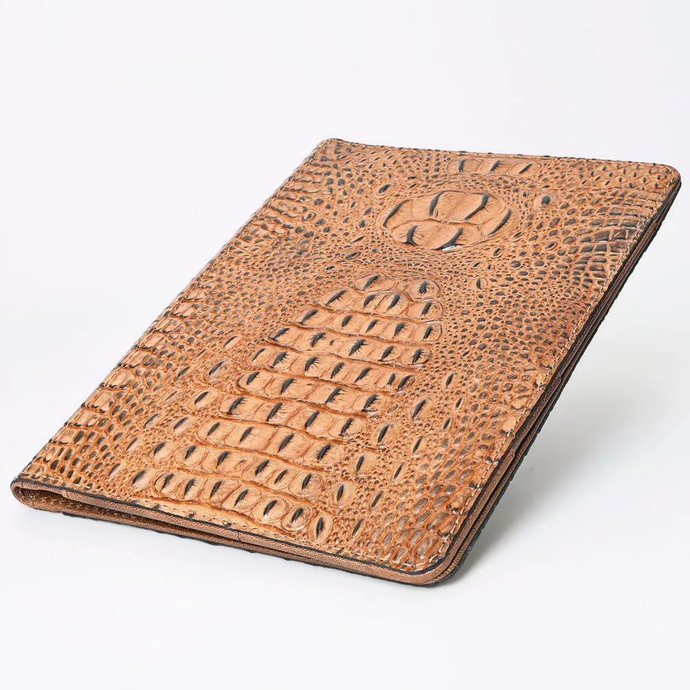 American Darling Portfolio Bag Hand Tooled Crocodile embossed Genuine Leather women bag western handbag purse