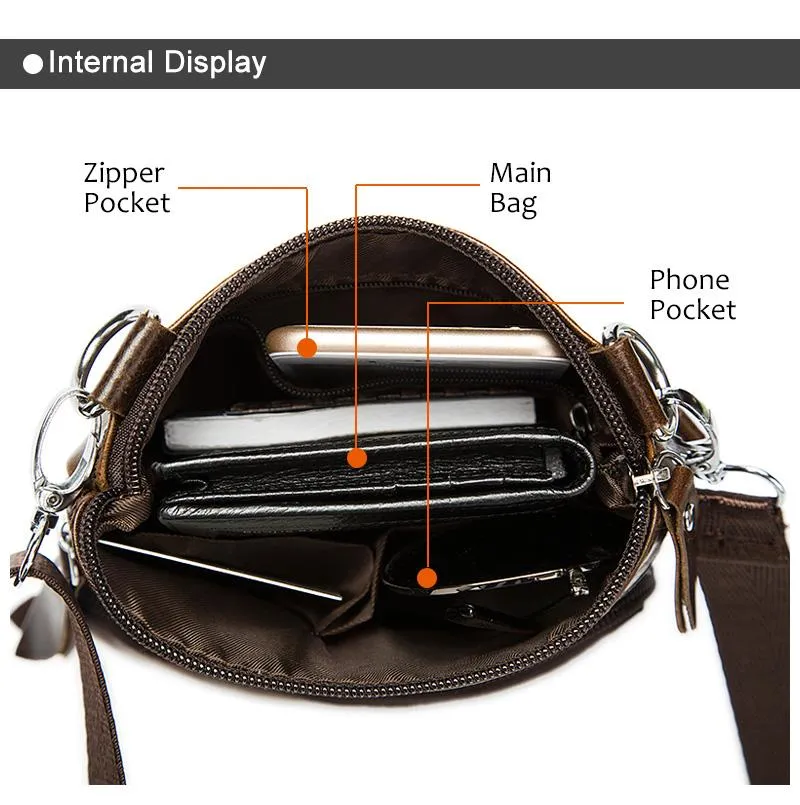 Angelo Ricci™ Crossbody Leather Shoulder Bag