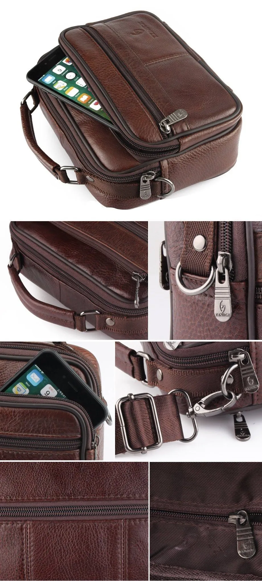 Angelo Ricci™ Genuine Cowhide Leather Shoulder Bag