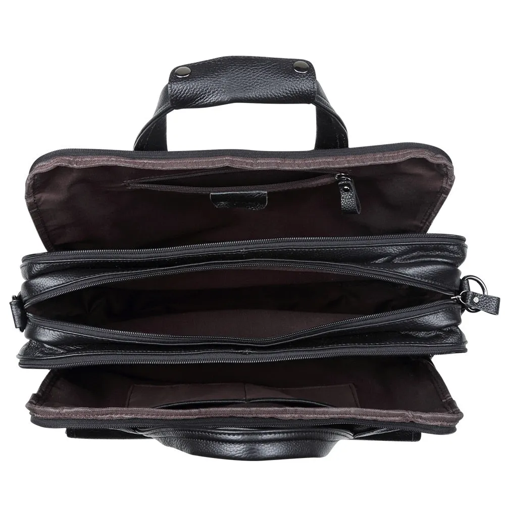 Angelo Ricci™ Genuine Leather 15.6" Laptop Business Briefcase