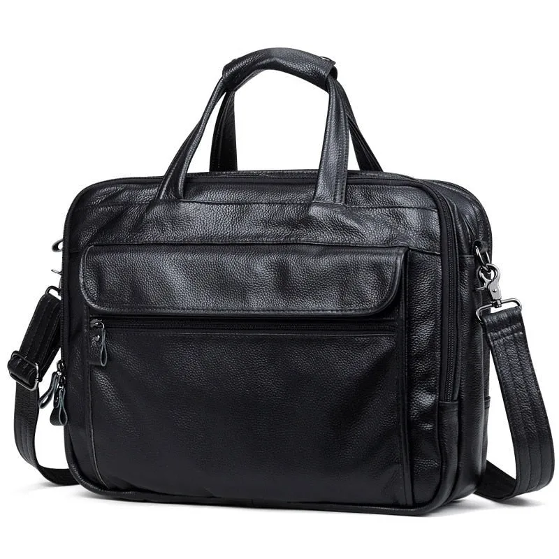 Angelo Ricci™ Genuine Leather 15.6" Laptop Business Briefcase