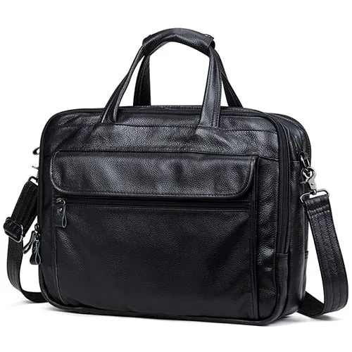 Angelo Ricci™ Genuine Leather 15.6" Laptop Business Briefcase
