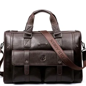 Angelo Ricci™ High Capacity Business Leather Briefcase